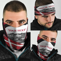 Personalized Denmark Viking Heritage Neck Gaiter Nordic Nyhavn Cityscape With Grunge Flag And Longship Art