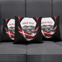 Personalized Denmark Viking Heritage Pillow Cover Nordic Nyhavn Cityscape With Grunge Flag And Longship Art