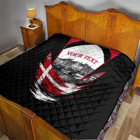 Personalized Denmark Viking Heritage Quilt Nordic Nyhavn Cityscape With Grunge Flag And Longship Art