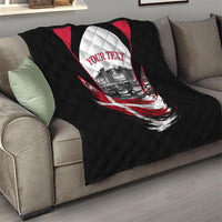 Personalized Denmark Viking Heritage Quilt Nordic Nyhavn Cityscape With Grunge Flag And Longship Art