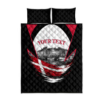 Personalized Denmark Viking Heritage Quilt Bed Set Nordic Nyhavn Cityscape With Grunge Flag And Longship Art