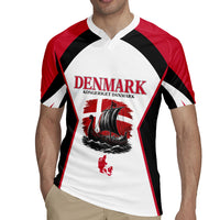 Personalized Denmark Viking Heritage Rugby Jersey Nordic Nyhavn Cityscape With Grunge Flag And Longship Art