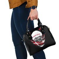 Personalized Denmark Viking Heritage Shoulder Handbag Nordic Nyhavn Cityscape With Grunge Flag And Longship Art