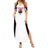 Personalized Denmark Viking Heritage Summer Maxi Dress Nordic Nyhavn Cityscape With Grunge Flag And Longship Art