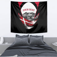 Personalized Denmark Viking Heritage Tapestry Nordic Nyhavn Cityscape With Grunge Flag And Longship Art