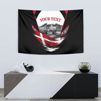 Personalized Denmark Viking Heritage Tapestry Nordic Nyhavn Cityscape With Grunge Flag And Longship Art