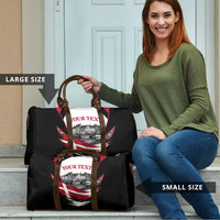 Personalized Denmark Viking Heritage Travel Bag Nordic Nyhavn Cityscape With Grunge Flag And Longship Art