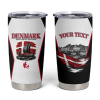 Personalized Denmark Viking Heritage Tumbler Cup Nordic Nyhavn Cityscape With Grunge Flag And Longship Art