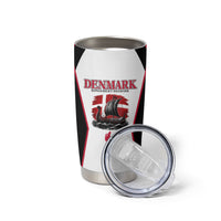Personalized Denmark Viking Heritage Tumbler Cup Nordic Nyhavn Cityscape With Grunge Flag And Longship Art
