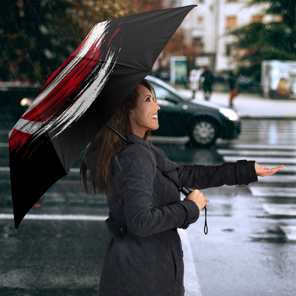 Personalized Denmark Viking Heritage Umbrella Nordic Nyhavn Cityscape With Grunge Flag And Longship Art