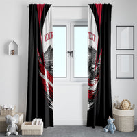 Personalized Denmark Viking Heritage Window Curtain Nordic Nyhavn Cityscape With Grunge Flag And Longship Art