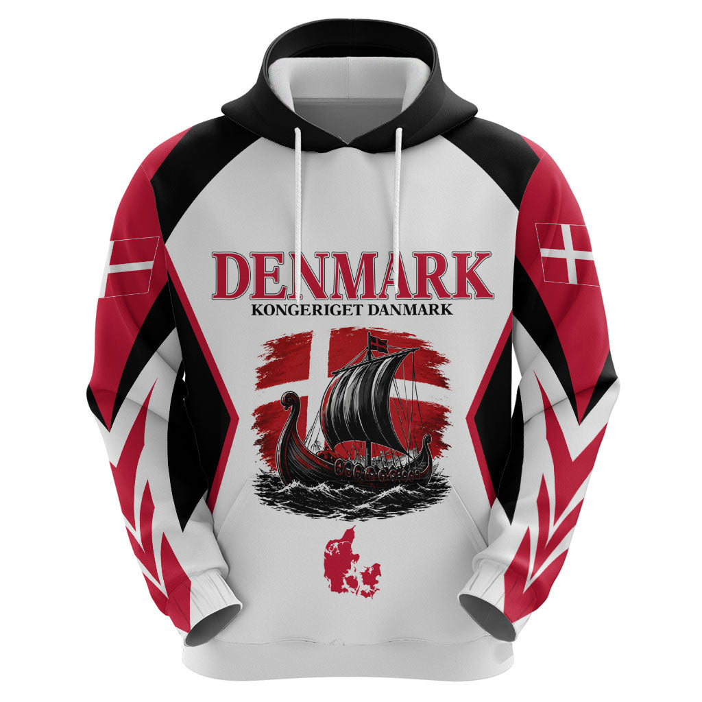 Personalized Denmark Viking Heritage Zip Hoodie Nordic Nyhavn Cityscape With Grunge Flag And Longship Art