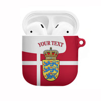 Personalized Denmark Coat Of Arms AirPods Case Danish Flag Heritage Graphic With Crown Symbolism