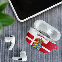 Personalized Denmark Coat Of Arms AirPods Case Danish Flag Heritage Graphic With Crown Symbolism
