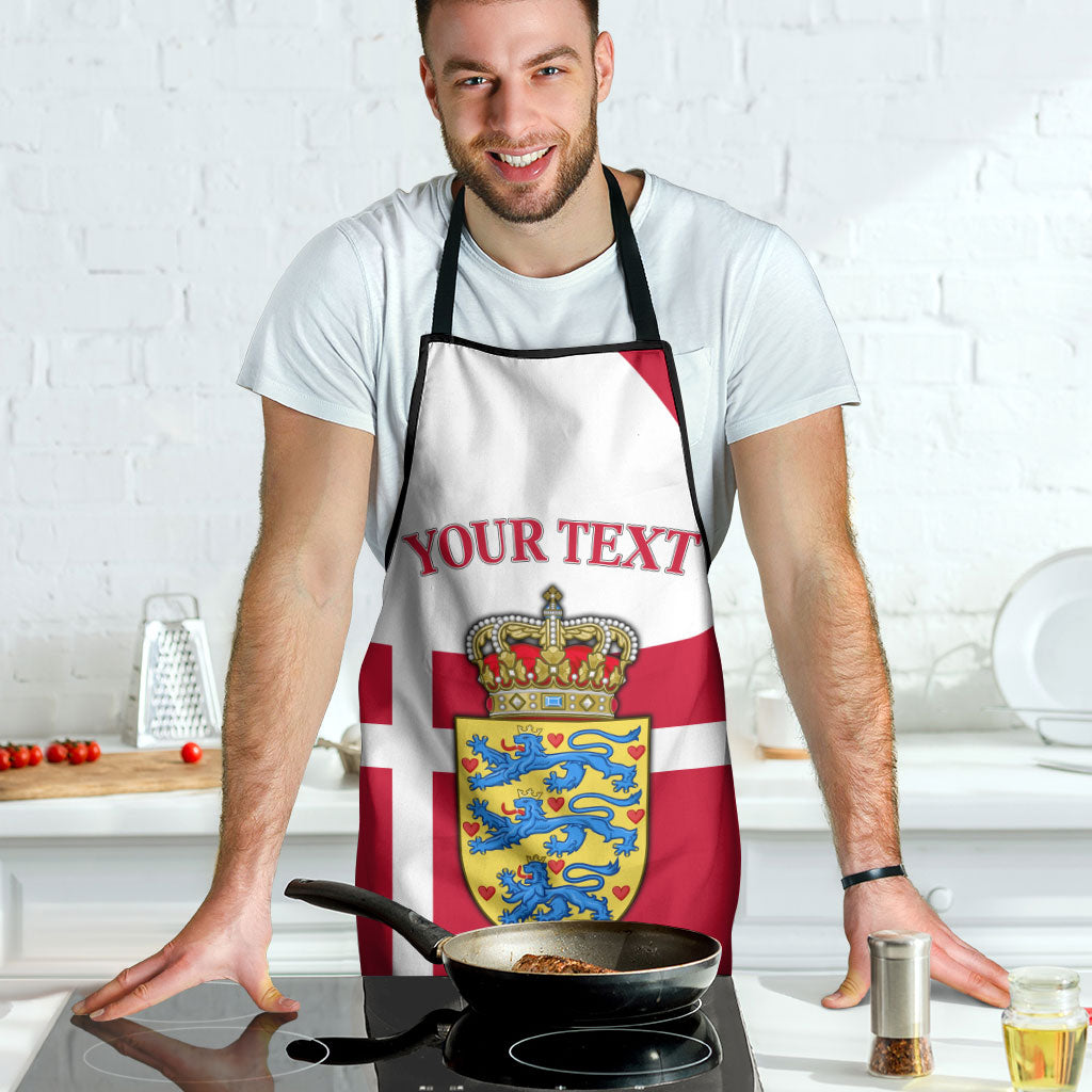 Personalized Denmark Coat Of Arms Apron Danish Flag Heritage Graphic With Crown Symbolism