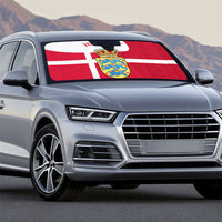 Personalized Denmark Coat Of Arms Auto Sun Shade Danish Flag Heritage Graphic With Crown Symbolism