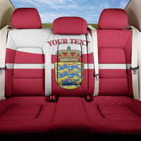 Personalized Denmark Coat Of Arms Back Car Seat Cover Danish Flag Heritage Graphic With Crown Symbolism