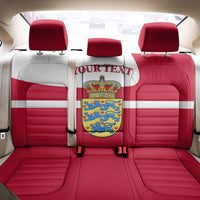 Personalized Denmark Coat Of Arms Back Car Seat Cover Danish Flag Heritage Graphic With Crown Symbolism