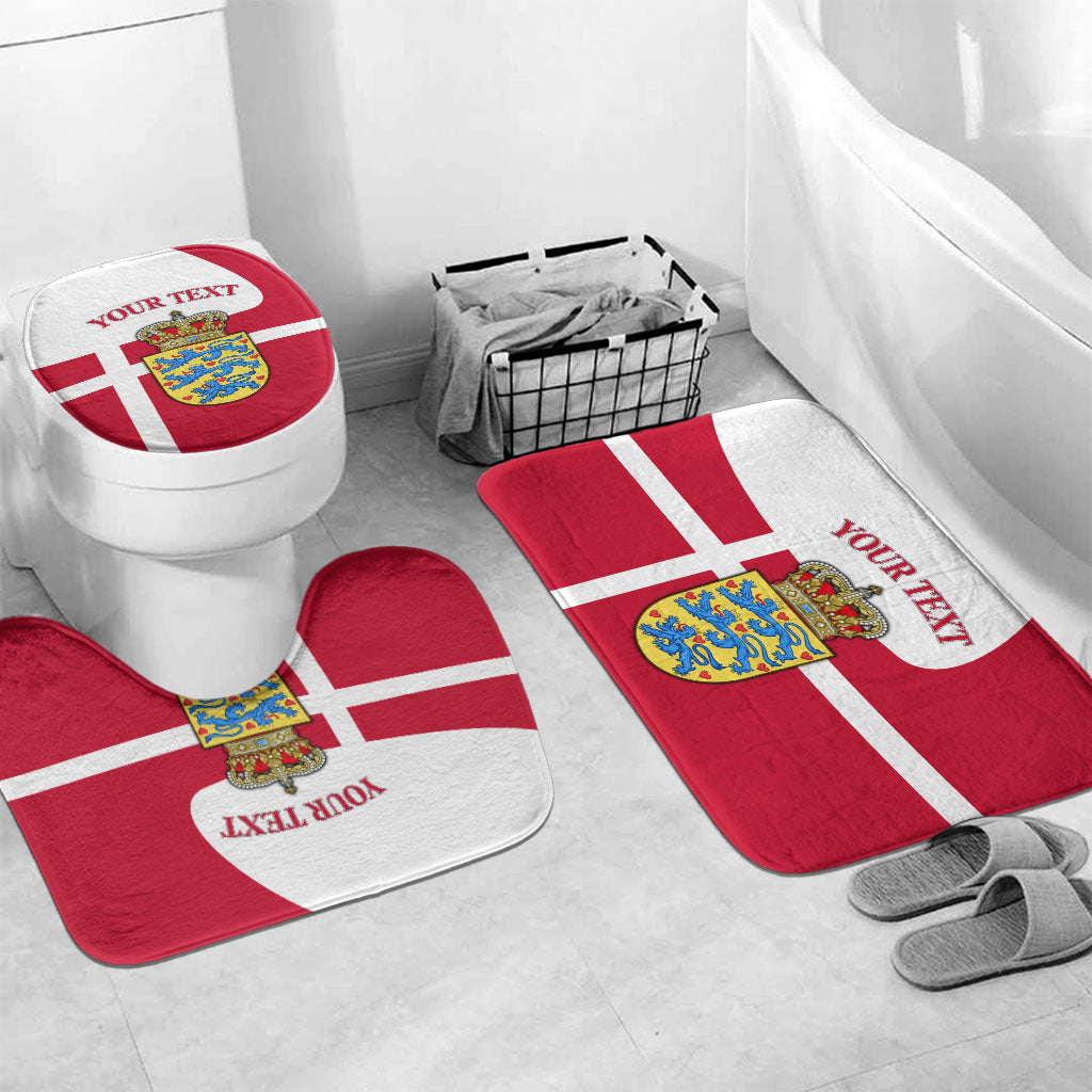 Personalized Denmark Coat Of Arms Bathroom Set Danish Flag Heritage Graphic With Crown Symbolism