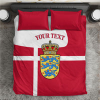 Personalized Denmark Coat Of Arms Bedding Set Danish Flag Heritage Graphic With Crown Symbolism