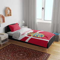 Personalized Denmark Coat Of Arms Bedding Set Danish Flag Heritage Graphic With Crown Symbolism