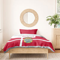 Personalized Denmark Coat Of Arms Bedding Set Danish Flag Heritage Graphic With Crown Symbolism