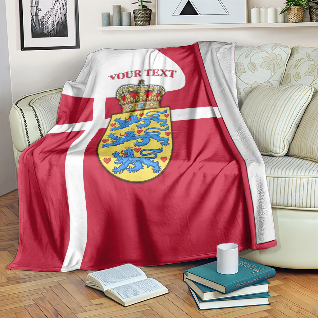Personalized Denmark Coat Of Arms Blanket Danish Flag Heritage Graphic With Crown Symbolism