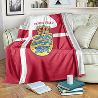 Personalized Denmark Coat Of Arms Blanket Danish Flag Heritage Graphic With Crown Symbolism