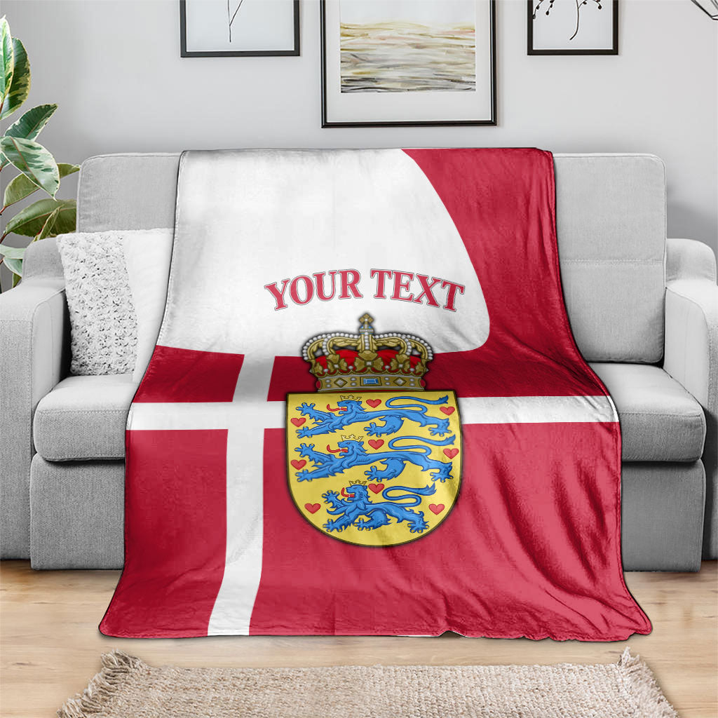 Personalized Denmark Coat Of Arms Blanket Danish Flag Heritage Graphic With Crown Symbolism