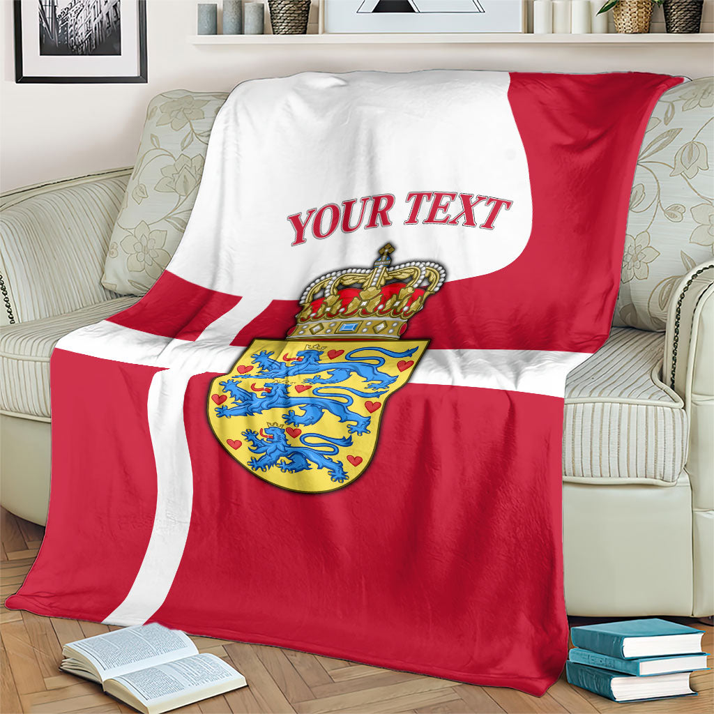 Personalized Denmark Coat Of Arms Blanket Danish Flag Heritage Graphic With Crown Symbolism