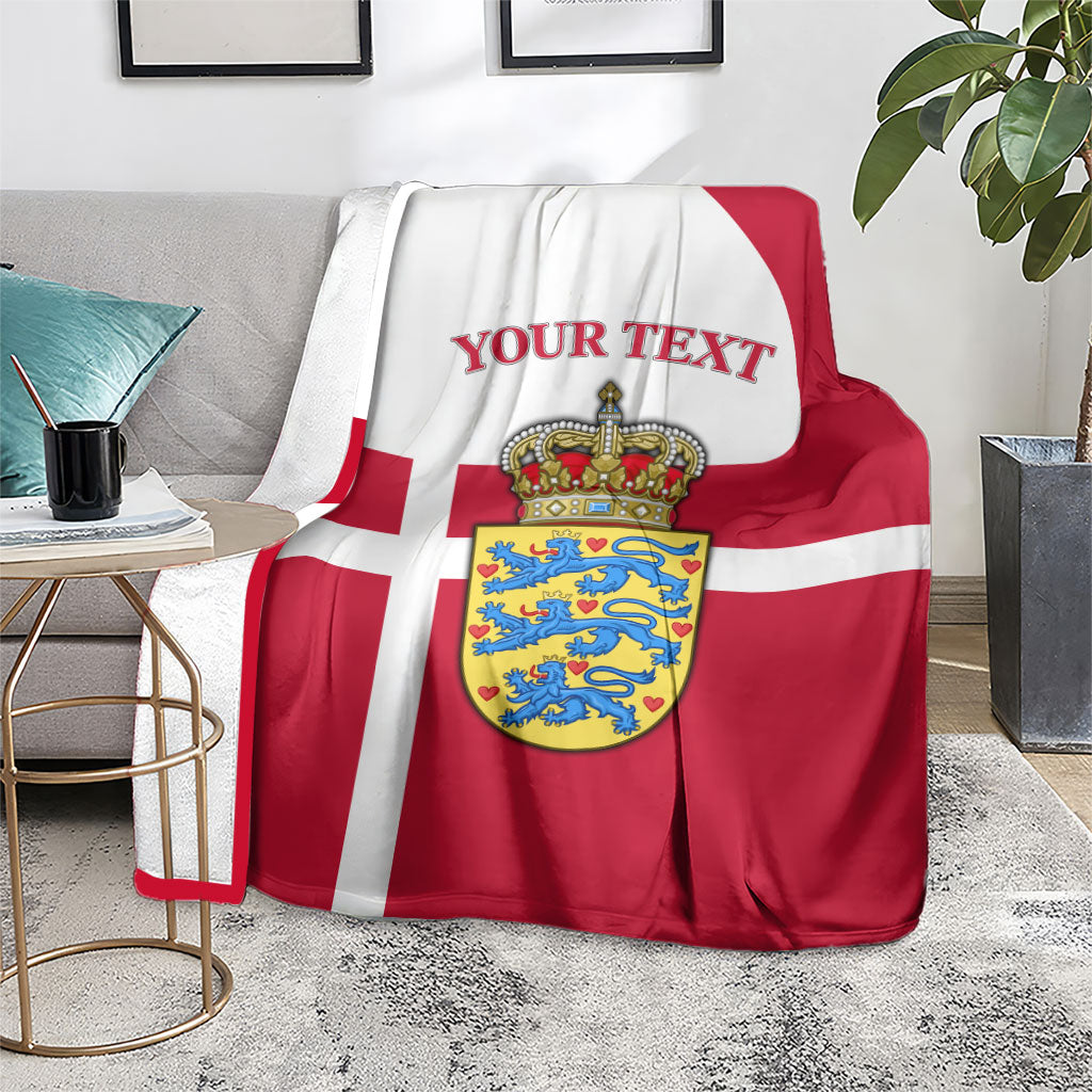 Personalized Denmark Coat Of Arms Blanket Danish Flag Heritage Graphic With Crown Symbolism