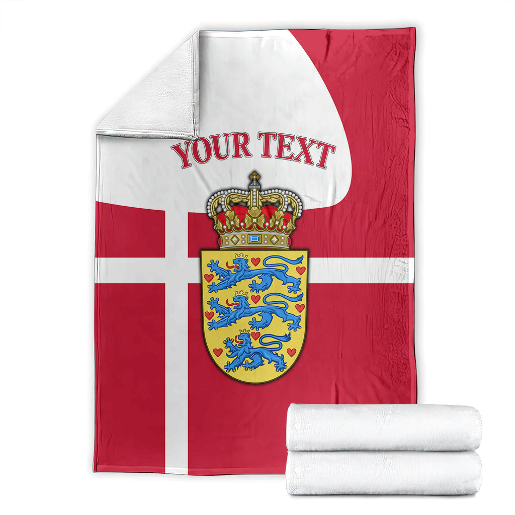 Personalized Denmark Coat Of Arms Blanket Danish Flag Heritage Graphic With Crown Symbolism