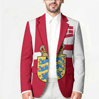Personalized Denmark Coat Of Arms Blazer Danish Flag Heritage Graphic With Crown Symbolism