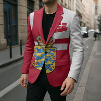 Personalized Denmark Coat Of Arms Blazer Danish Flag Heritage Graphic With Crown Symbolism