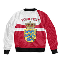 Personalized Denmark Coat Of Arms Bomber Jacket Danish Flag Heritage Graphic With Crown Symbolism