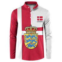 Personalized Denmark Coat Of Arms Button Sweatshirt Danish Flag Heritage Graphic With Crown Symbolism