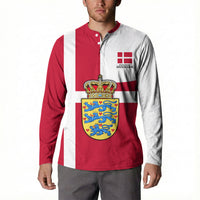 Personalized Denmark Coat Of Arms Button Sweatshirt Danish Flag Heritage Graphic With Crown Symbolism