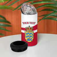 Personalized Denmark Coat Of Arms 4 in 1 Can Cooler Tumbler Danish Flag Heritage Graphic With Crown Symbolism