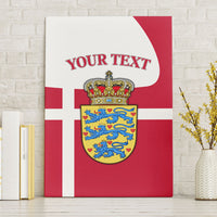 Personalized Denmark Coat Of Arms Canvas Wall Art Danish Flag Heritage Graphic With Crown Symbolism