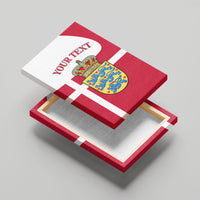 Personalized Denmark Coat Of Arms Canvas Wall Art Danish Flag Heritage Graphic With Crown Symbolism