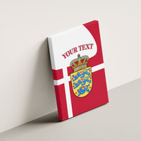 Personalized Denmark Coat Of Arms Canvas Wall Art Danish Flag Heritage Graphic With Crown Symbolism