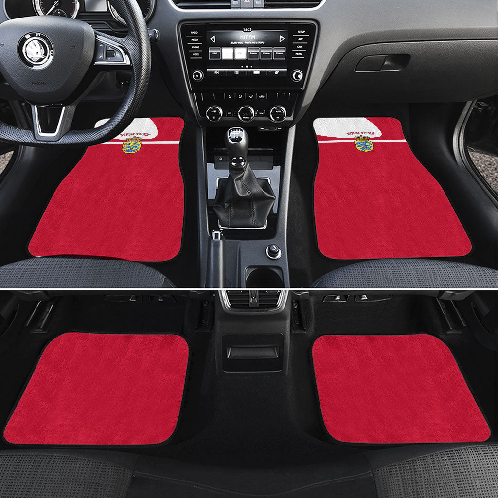 Personalized Denmark Coat Of Arms Car Mats Danish Flag Heritage Graphic With Crown Symbolism