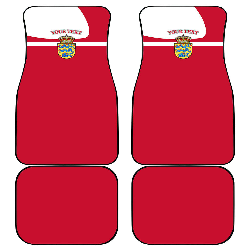 Personalized Denmark Coat Of Arms Car Mats Danish Flag Heritage Graphic With Crown Symbolism