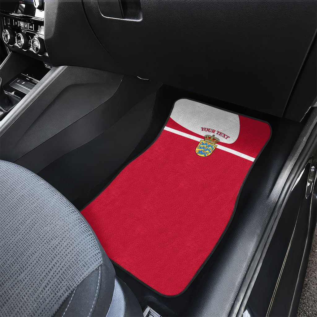 Personalized Denmark Coat Of Arms Car Mats Danish Flag Heritage Graphic With Crown Symbolism