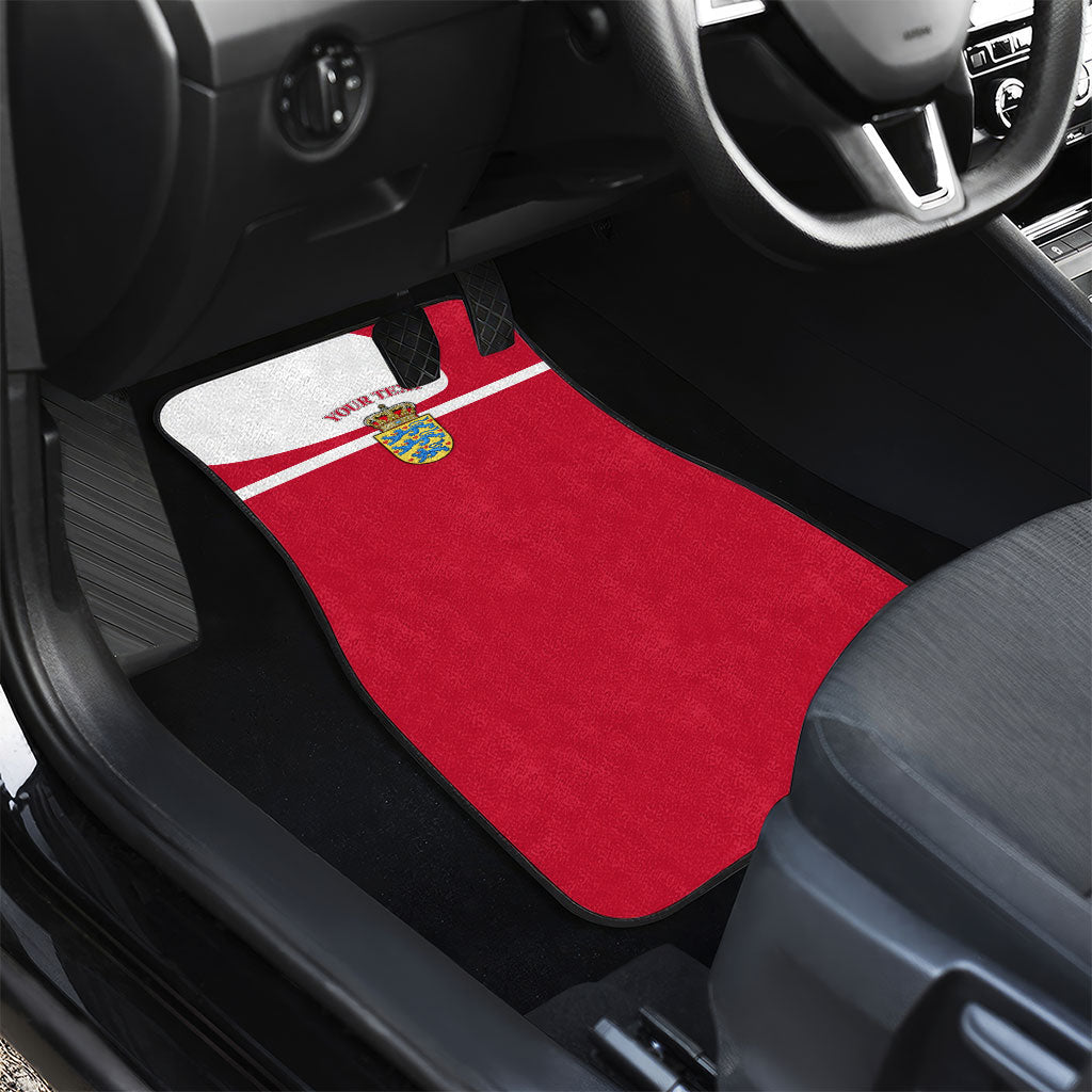 Personalized Denmark Coat Of Arms Car Mats Danish Flag Heritage Graphic With Crown Symbolism