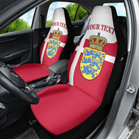 Personalized Denmark Coat Of Arms Car Seat Cover Danish Flag Heritage Graphic With Crown Symbolism