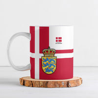 Personalized Denmark Coat Of Arms Ceramic Mug Danish Flag Heritage Graphic With Crown Symbolism