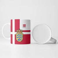 Personalized Denmark Coat Of Arms Ceramic Mug Danish Flag Heritage Graphic With Crown Symbolism
