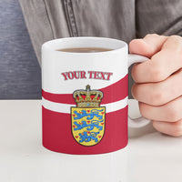Personalized Denmark Coat Of Arms Ceramic Mug Danish Flag Heritage Graphic With Crown Symbolism