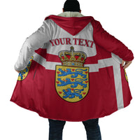 Personalized Denmark Coat Of Arms Cloak Danish Flag Heritage Graphic With Crown Symbolism
